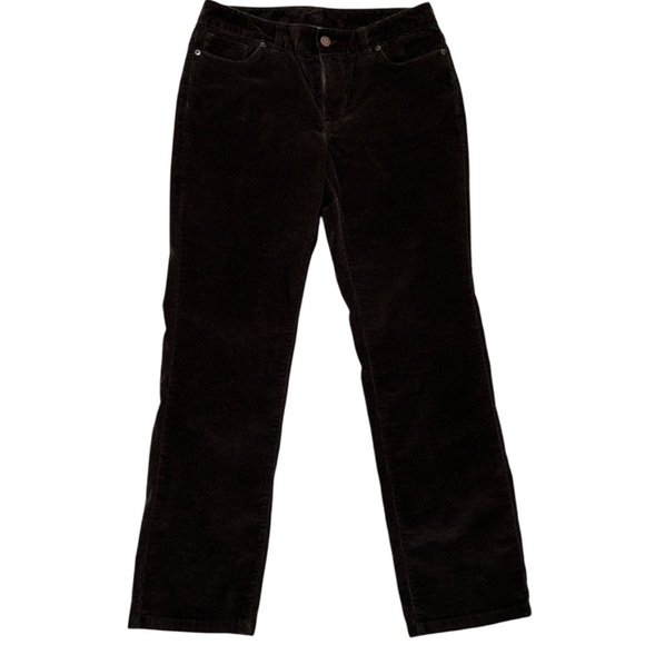 L.L.Beane Corduroy Pants Favorite Fit Chocolate Brown 8 Petite - Picture 1 of 8